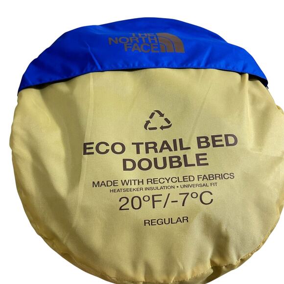 NWT North Face Eco Trail Double 2 Person 20F / -7C Sleeping Bag Regular RH Blue - Picture 1 of 6